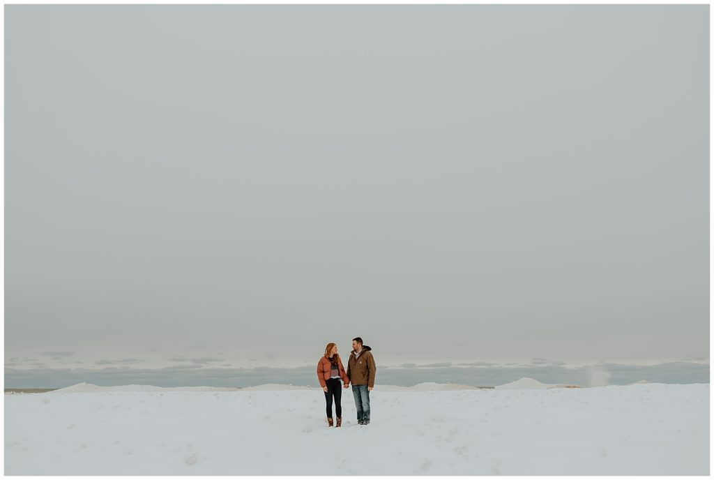 Ciara and Bryce, overlooking Lake Michigan