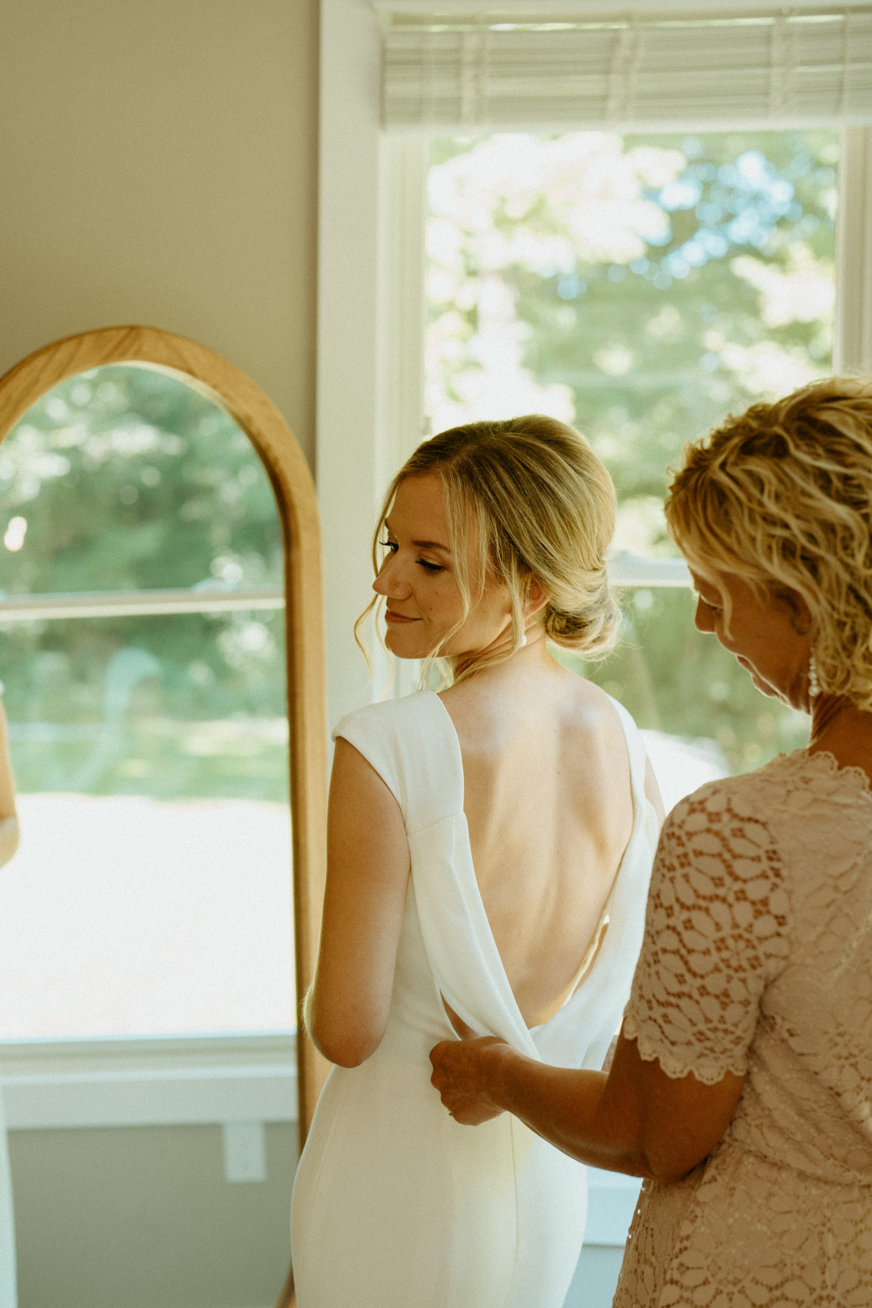 Bride Getting Ready with Mom